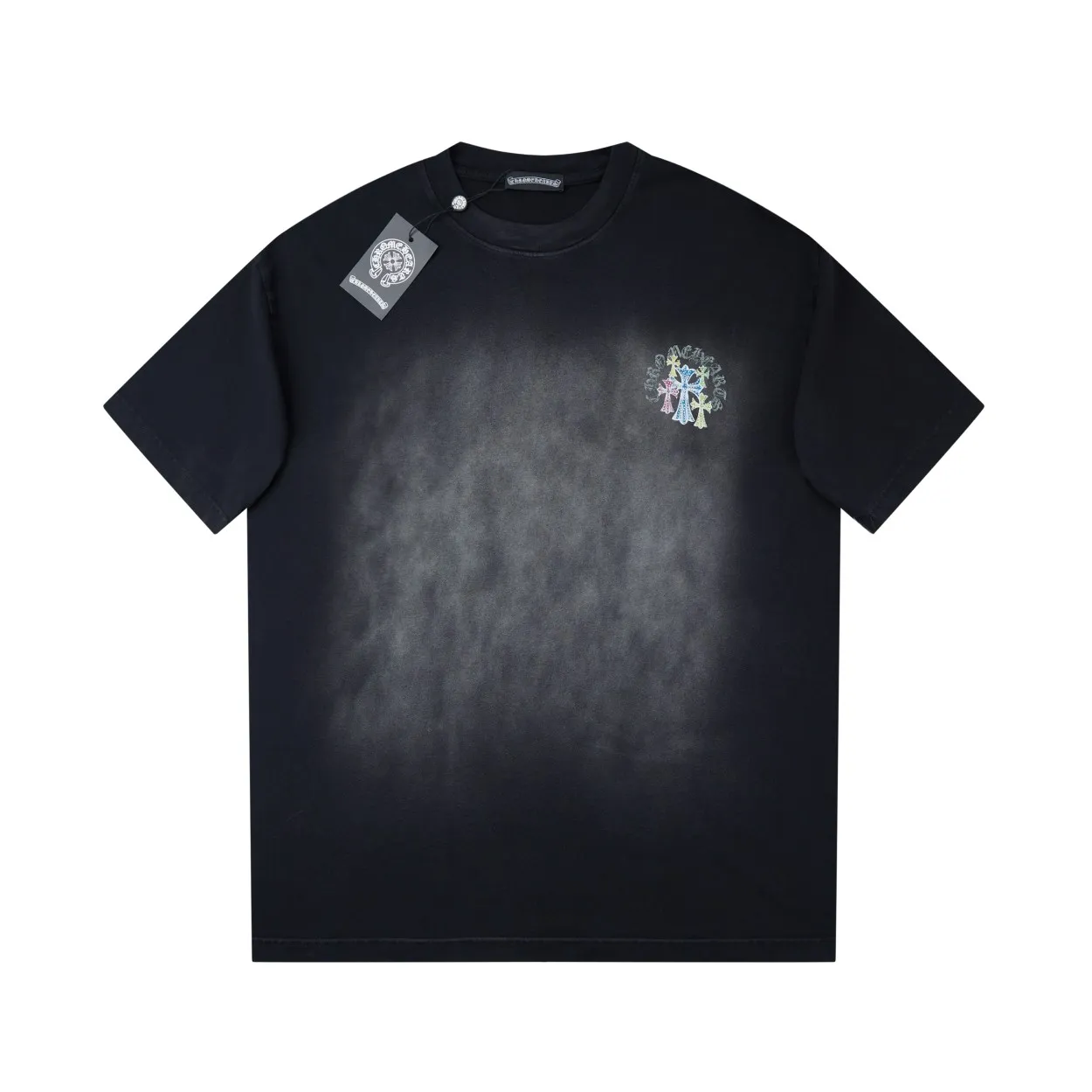 🅿️240 High quality ✨Cro❤✨🆕Classic logo letter pattern short sleeves. Official website synchronization, pure cotton fabric at the counter! Comfortable against the skin, durable and easy to wear, classic and simple logo design, meticulous original craftsmanship, customized 290G same vat dyed fabric, very comfortable to the touch, latest brick cabinet synchronization, OS off-shoulder version, fashionable and personalized, super versatile and good-looking, very suitable for both men and women, a must-have style, tag, collar label, washed wheat, complete with three labels, black and blue 2️⃣color S M L XL